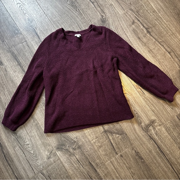 J. Jill Sweaters - J. Jill Deep Purple/Burgundy V-Neck Sweater